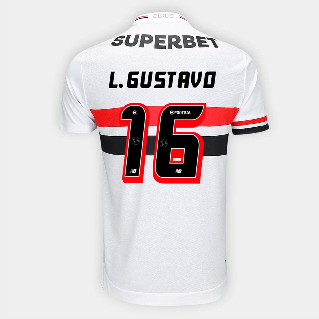 Camisa New Balance São Paulo 2025/26 I L. Gustavo N° 16